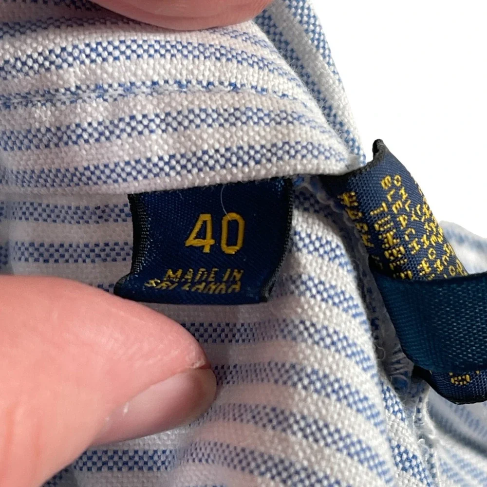 Polo Ralph‎ Lauren Shorts Mens 40 Blue White Striped Classic Fit Preppy Coastal